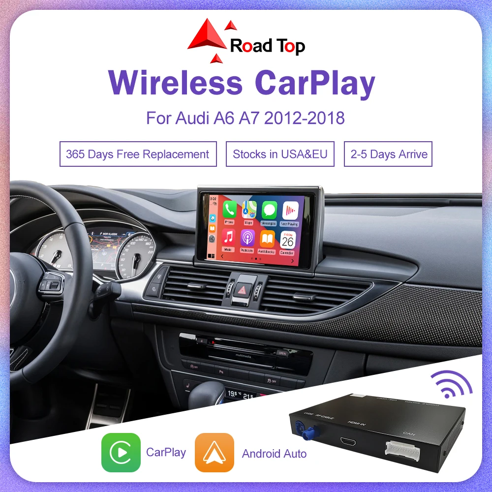 Kabelloses Carplay für Audi A6 A7 2013-2017, mit Android Auto Interface Mirror Link Airplay Bluetooth Rückfahr kamera Carplay Image