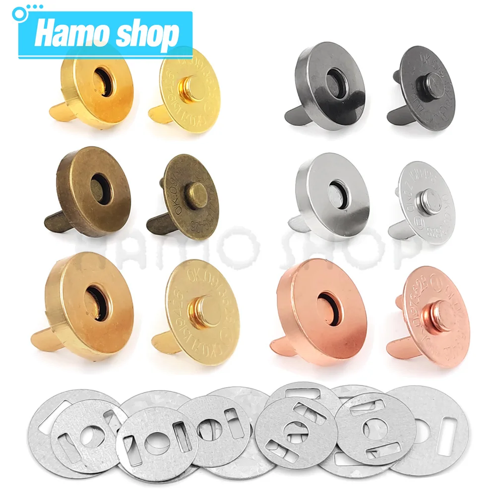 10 sätze/los Magnetische Druckknöpfe Verschlüsse Knöpfe Handtasche Geldbörse Brieftasche Handwerk Taschen Teile Zubehör Adsorption Schnalle 14mm 18mm Image