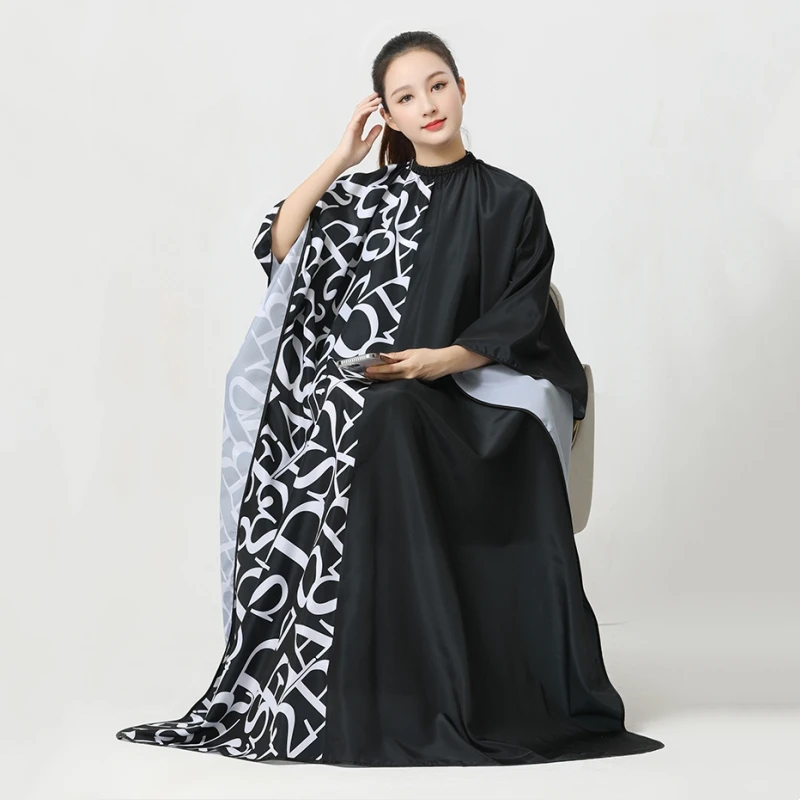 Haar Schneiden Wrap Tuch Farbe Blockiert Stil Friseur Salon Friseur Schal Mode Haarschnitt Cape Friseur Schürze Barber Mantel Image