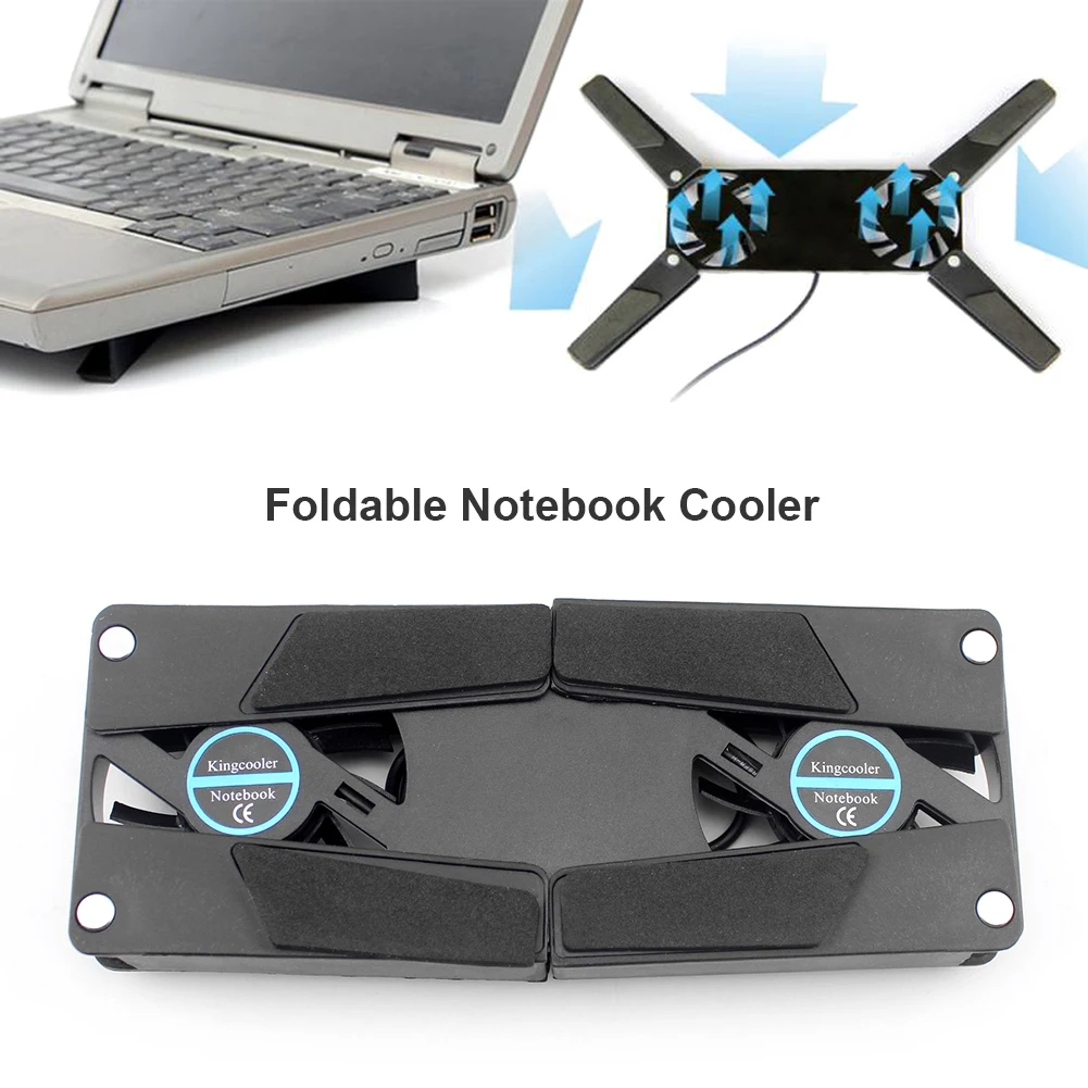 1-5PCS Luftkühlung Laptop Kühler Halterung USB Powered Cooling Dock Laptop Cooling Pad 2 Lüfter für Notepad Universal PC Computer Image
