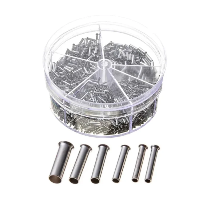 19-teiliges Aderendhülsen-Set, nicht isolierte Kabelendhülsen aus blankem Kupfer zum Crimpen von elektrischen Anschlüssen Image