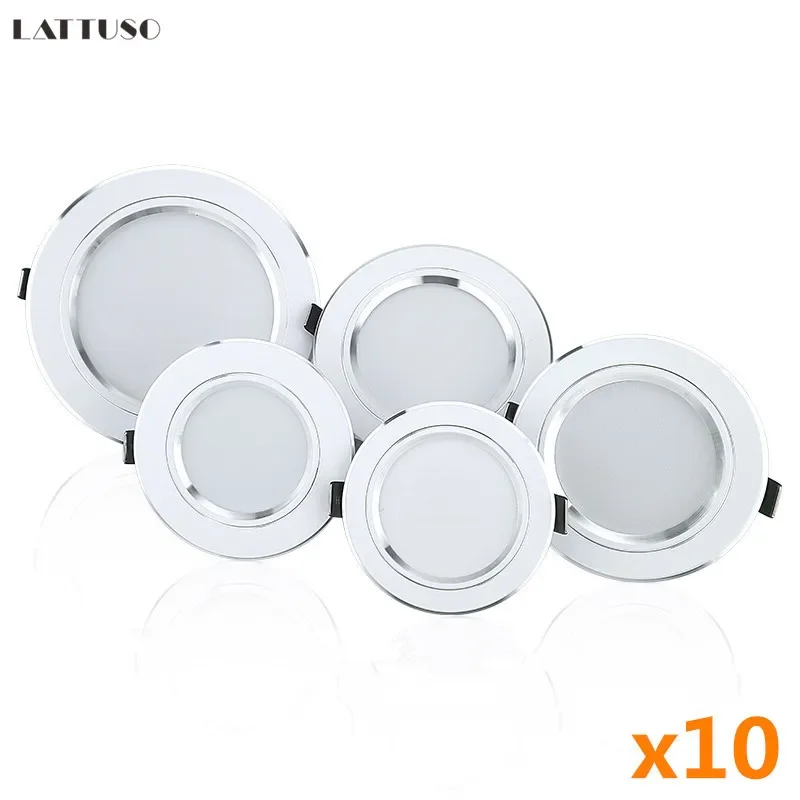 10 teile/los LED Downlight 5 W 9 W 12 W 15 W 18 W Einbau Runde Led-deckenleuchte AC 220 V-240 V Innen Beleuchtung Warm Weiß Kalt Weiß