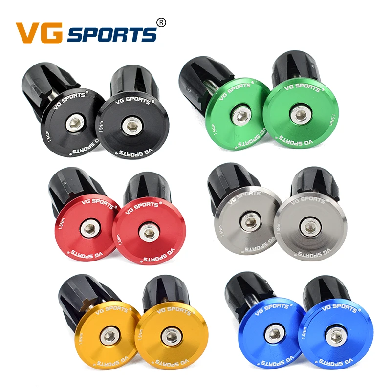 VG Sports 1 Paar Fahrradgriff Lenkerendkappe Aluminiumlegierung MTB Lenkergriffe Stecker Kappen für Fahrradlenkerzubehör Image