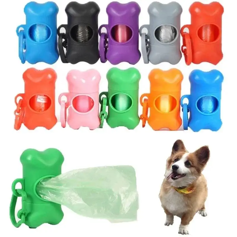 Haustier Hund Kot Tasche Knochen Form Spender Abfall Müll Träger Halter Spender Poop Tasche Hunde Müll Reinigung Werkzeug Pet Produkte Image