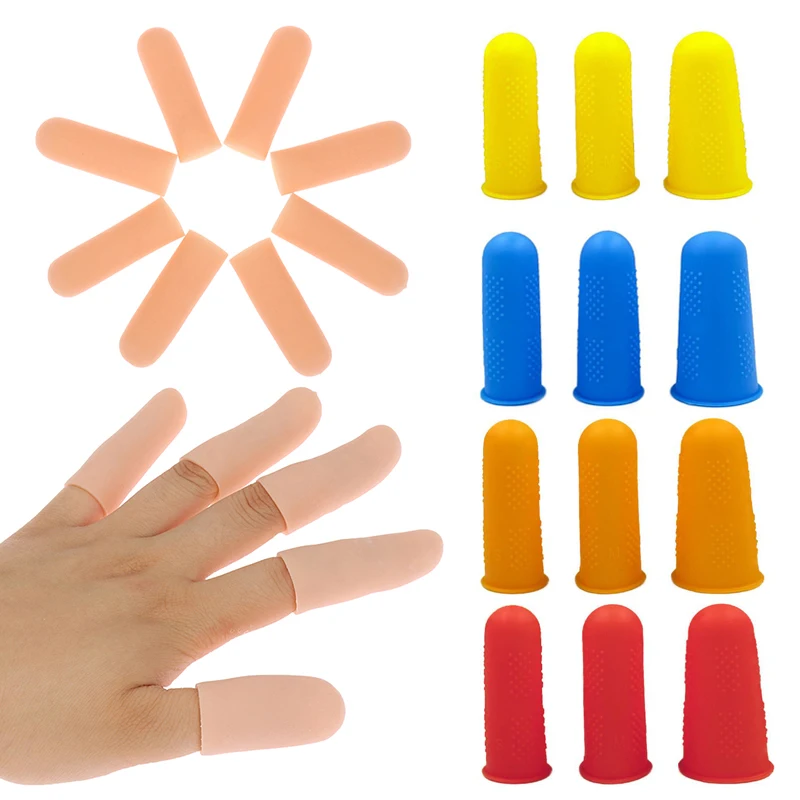 3/10 stücke Finger Schutz Anti-cut Silikon Gel Rohr Hand Verband Hitzebeständige Finger Ärmeln Große Kochen Küche werkzeuge Image