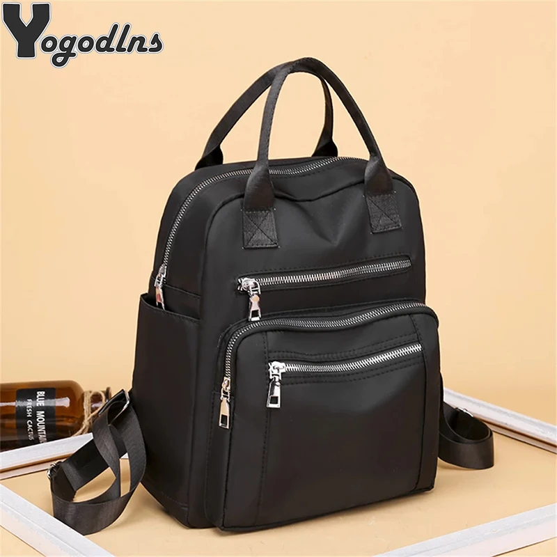 Frauen Rucksack Reise Casual Wasserdichte Oxford Schulter Taschen Weibliche Große Kapazität Handtasche Rucksack Schwarz Geldbörse Schule Pack