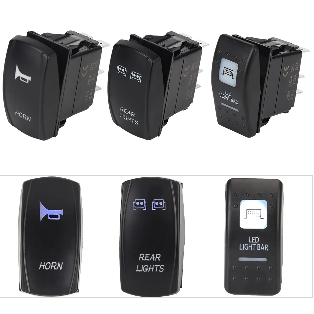 24V 12V Auto Licht Kippschalter LED Hinten Vorne Lampen Tasten Automotive Zubehör Für Boot Caravan Anhänger Lkw ATV Polaris Image
