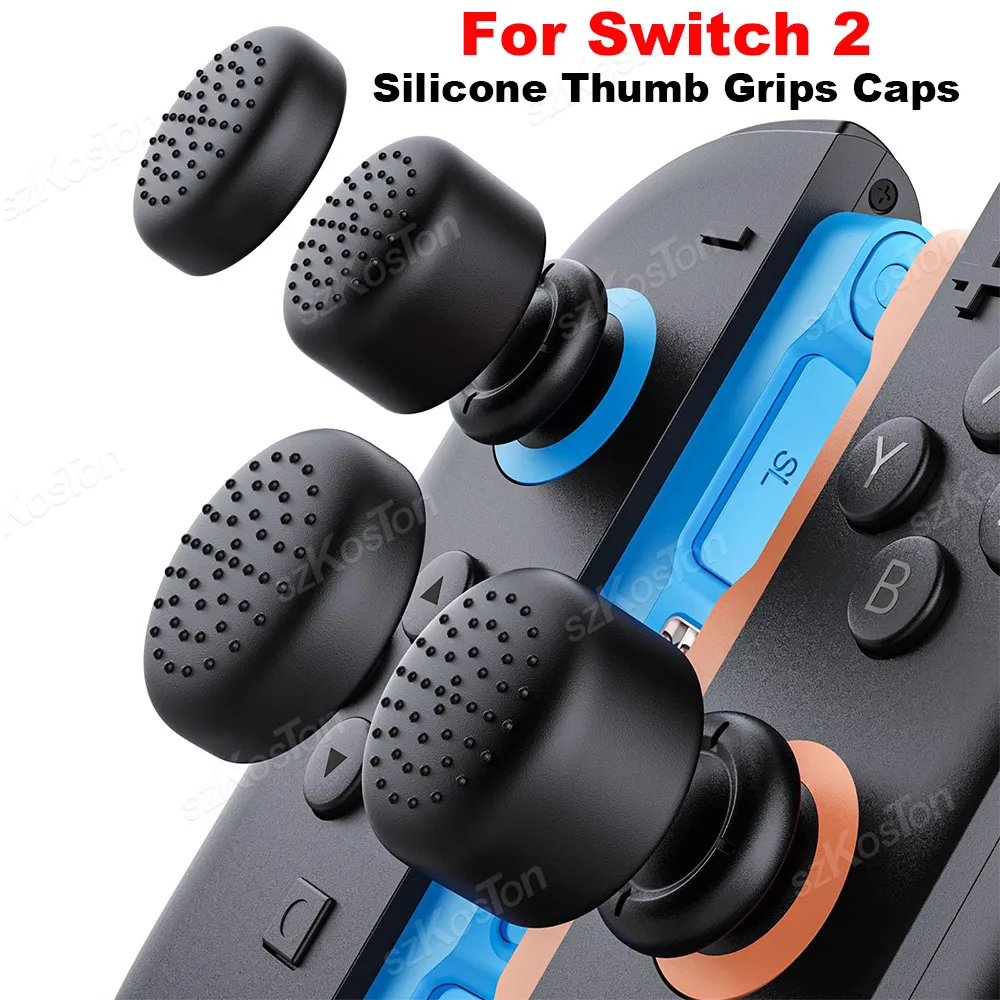 4PCS Für Schalter 2 No-Slip Silikon Daumen Griffe Kappen Joystick Abdeckung Verbesserte Spiel Grip für NS Switch2 Gaming zubehör Image