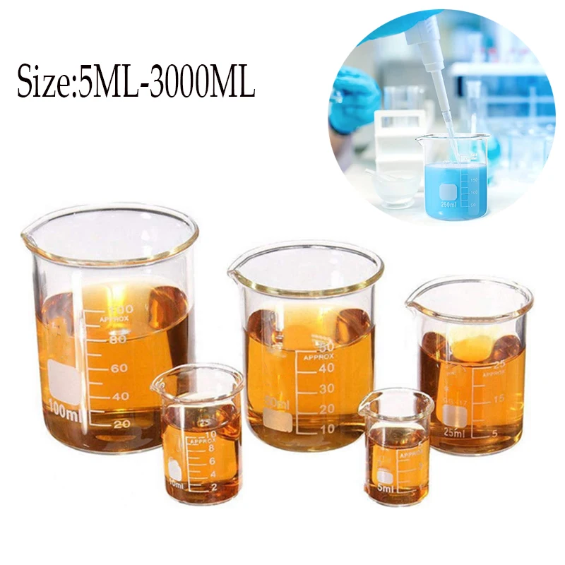 3000 ml-5 ml Pyrex-Glasbecher aus Borosilikat GG-17, Messbecher für Chemie, Messbecher aus Glas Image