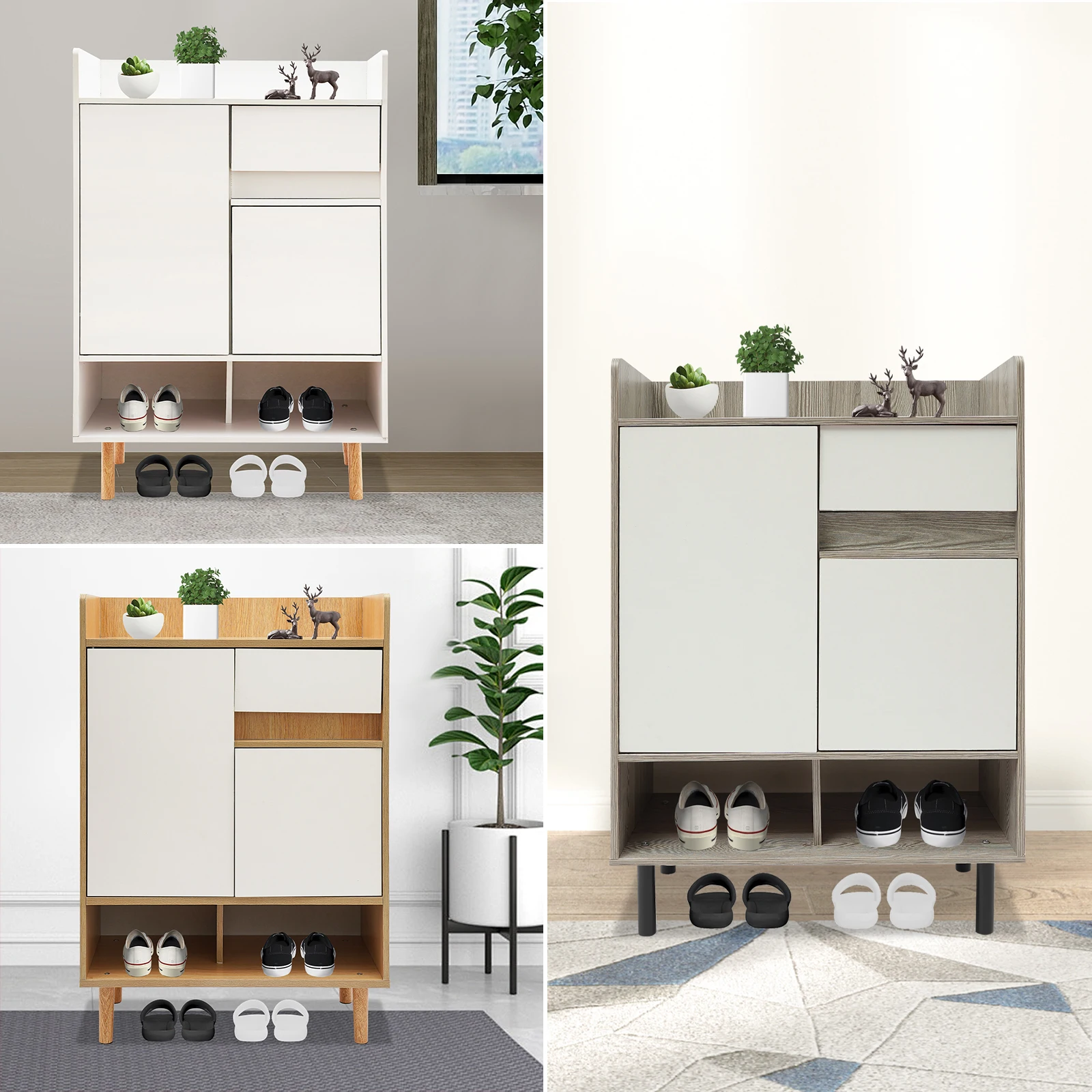 60*32*90cm Schuhschrank, freistehender Schuhschrank, Schuhschrank mit Türen, geeignet für Eingänge, Garderoben, Wohnzimmer,