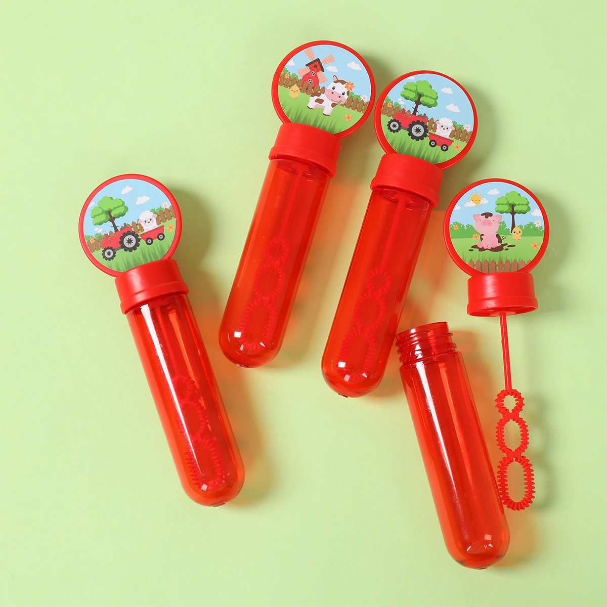 Rote Bauernhof Tier Blase Rohr Seife Flasche Bauernhof Geburtstag Party Dekoration Kinder Gefälligkeiten Spielzeug für Gäste Geschenke Baby Dusche Dekoration Image