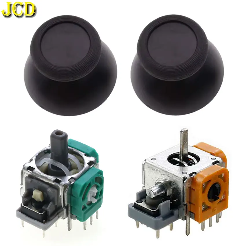 JCD 2 Stück 3DS Analog Joystick Schwarz Kleines Loch Pilz Hut Daumen Sticks Rocker Caps Für Switch Pro Controller Image