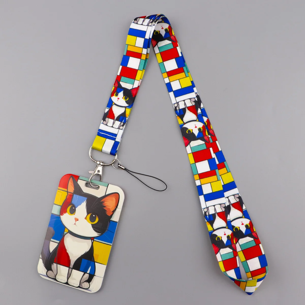 Niedliche Katzen-Ausweishalter, Cartoon-Tier-Lanyards für Schlüssel, Umhängeband für Kartenabzeichen, Fitnessstudio, Schlüsselanhänger, Schlüsselanhänger, Zubehör, Geschenke Image