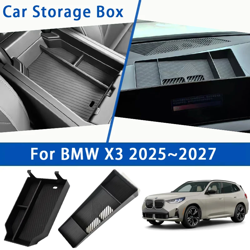 Auto Lagerung Box Für BMW X3 G45 G48 2025 2026 2027 Anti-slip Dashboard Armlehne Organizer Fach Center konsole Box Auto Zubehör Image