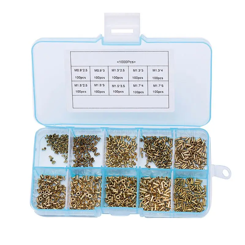 Y1UD 1000 PCS M0,9 3 5 7 Kupfer Hohlnieten Leiterplatte PCB Nägel Image