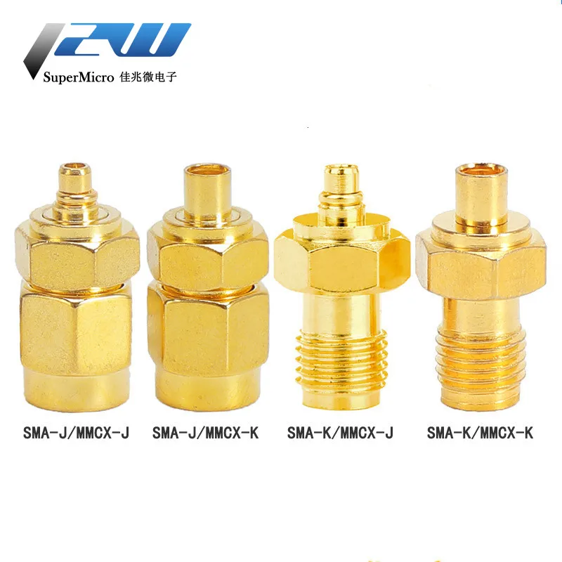 1Pcs SMA zu MCX/MMCX Adapter MMCX zu SMA Stecker & Buchse Gerade RF Koaxial Antenne stecker Kit Hohe Qualität Image