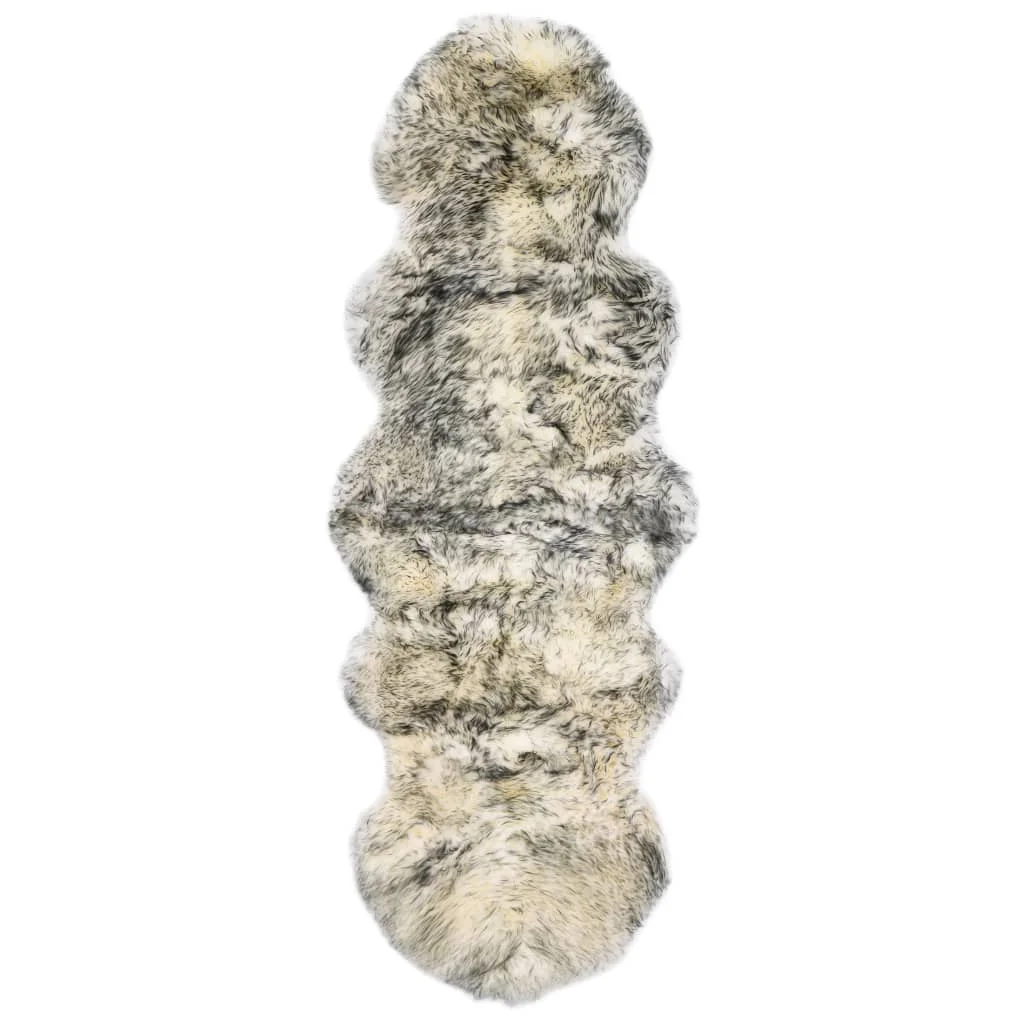 Teppich aus Schaffell, 60 x 180 cm, dunkelgrau, meliert, Heimdekoration, Wohnzimmer, Schlafzimmer, Outdoor, Innenbereich, Gartenteppich Image