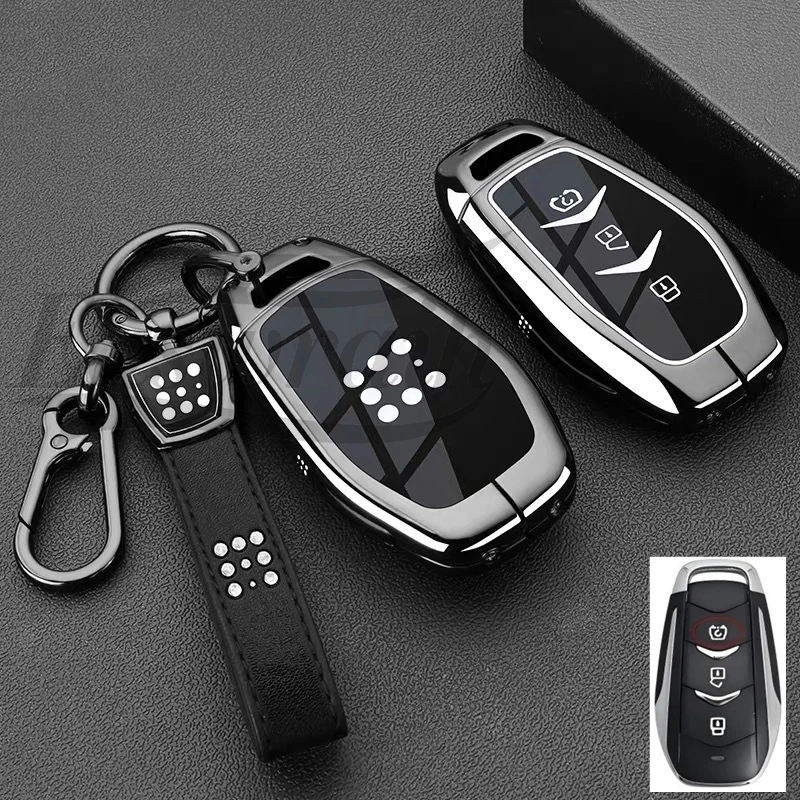 Autodekorationen für Dongfeng Fengguang Seres Evolute i-Space i-Pro Landian E5 Zinklegierung TPU Schlüsselhülle Halter Kette Image