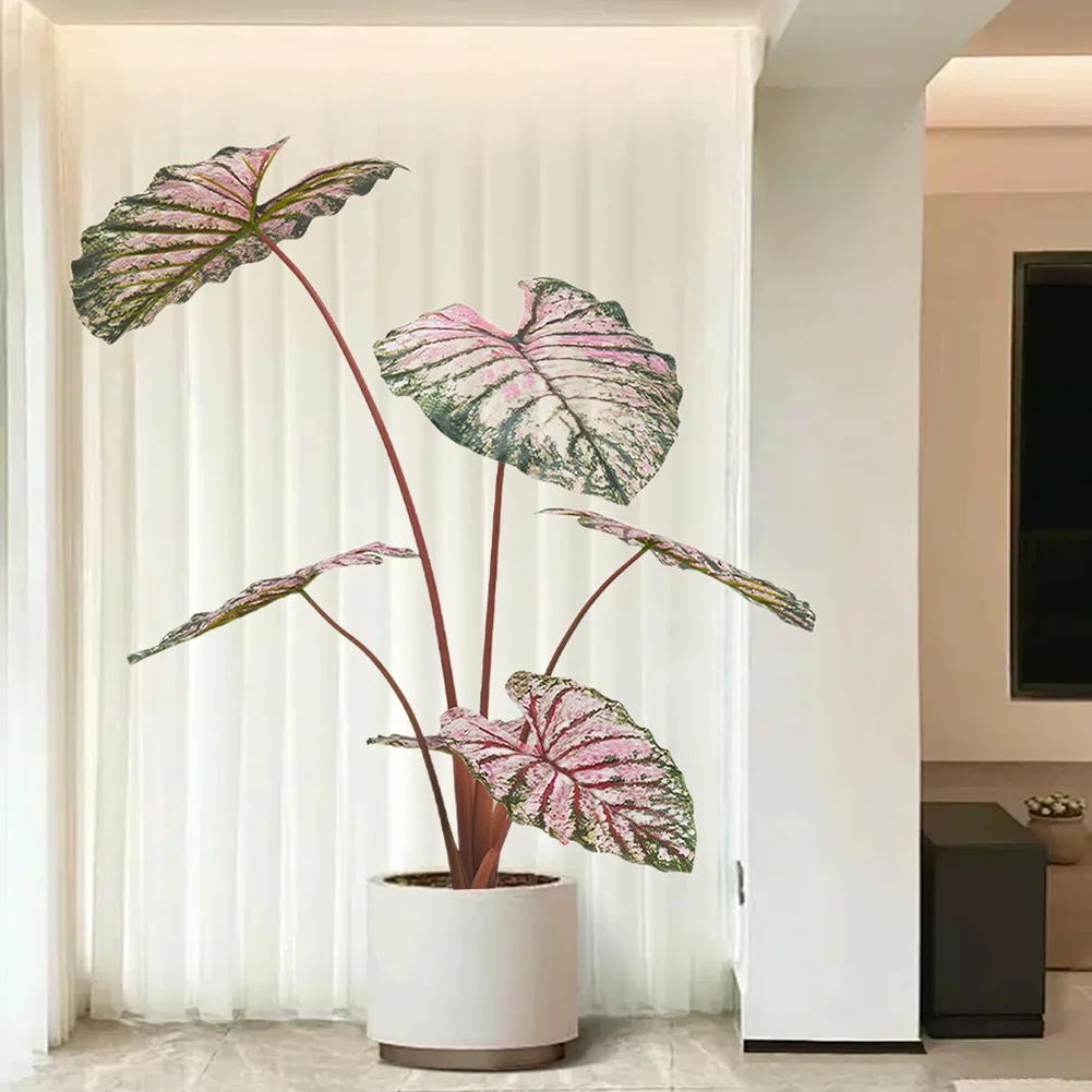 Künstliche Kaladium-Pflanzen für den Innenbereich, 110 cm hohe Kunstpflanzen, künstliche Taro-Pflanzen mit Pflanzgefäß, künstliche Topfblumen für Zuhause