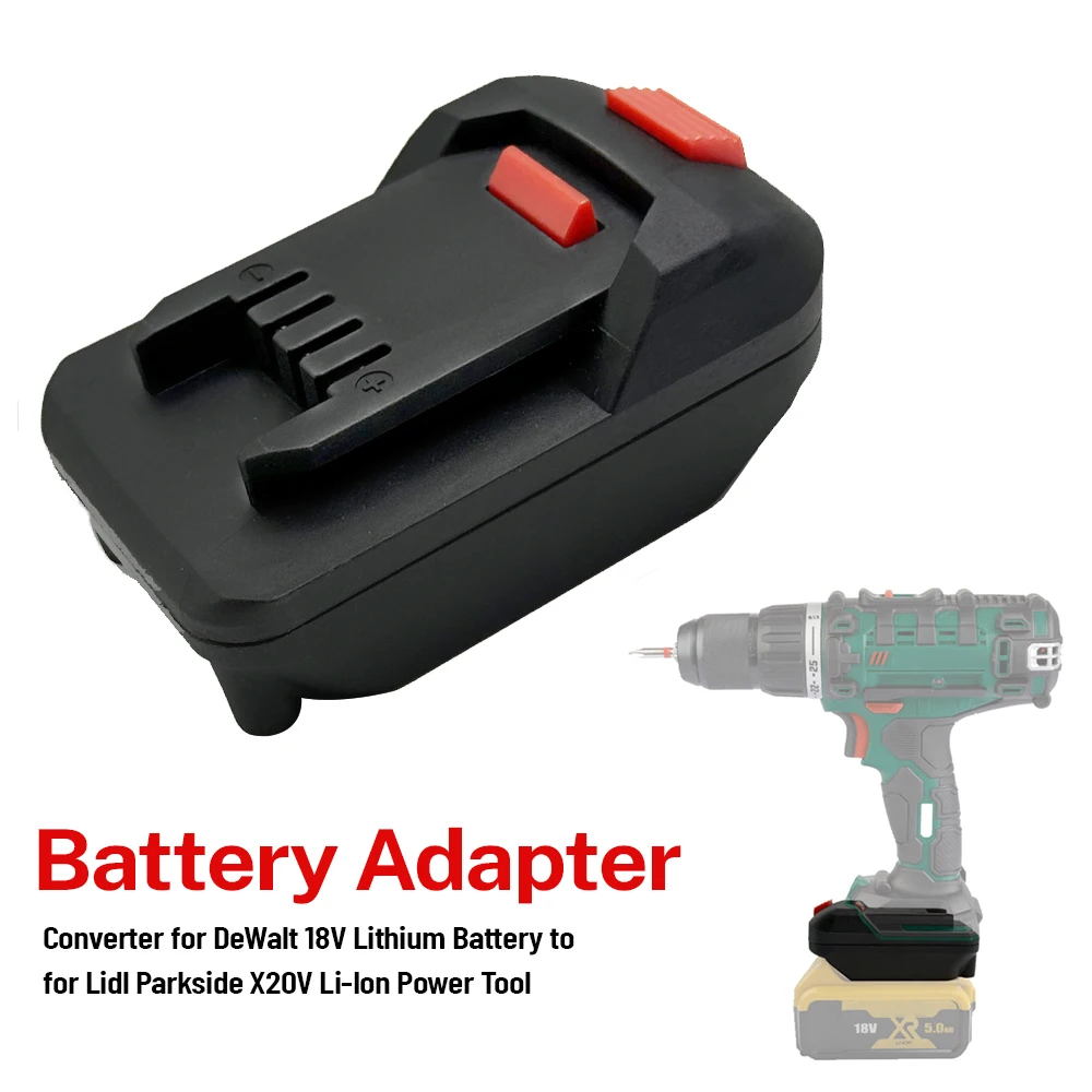 Batterie-Adapter-Konverter für DeWalt 18 V Lithium-Batterie für Lidl Parkside X20V Li-Ion Elektrowerkzeug-Zubehör (KEINE Batterie) Image