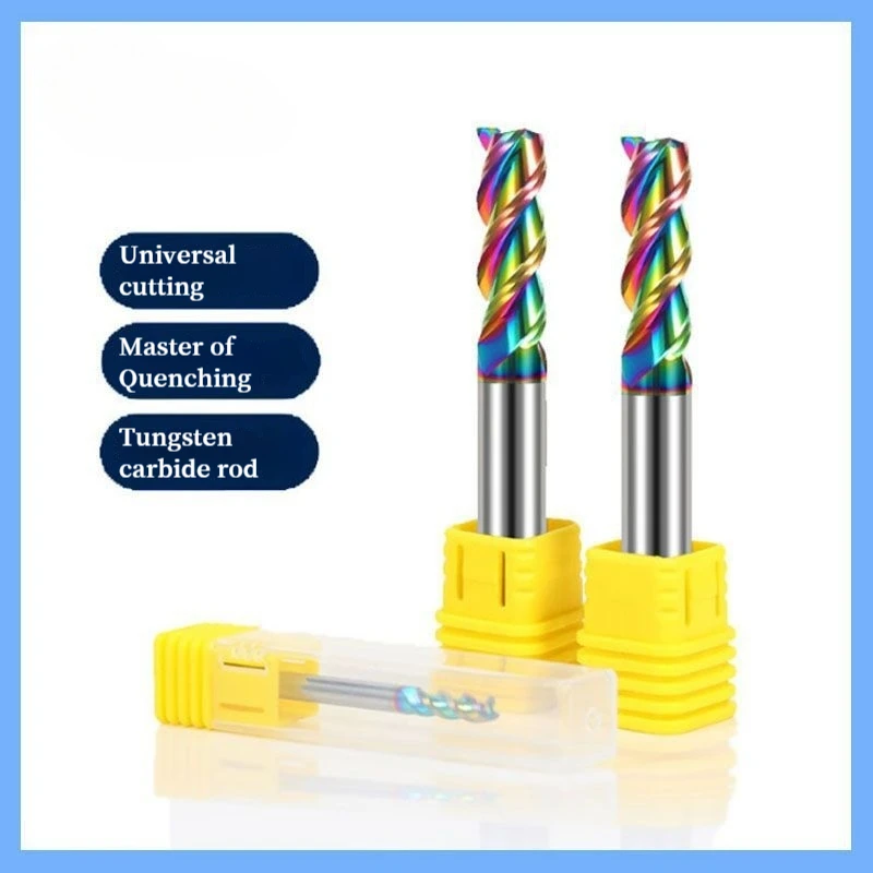 65HRC 3-schneidiger Hartmetall-CNC-Fräser DLC-beschichtet für Hochglanz-Finish aus Aluminiumlegierung Image
