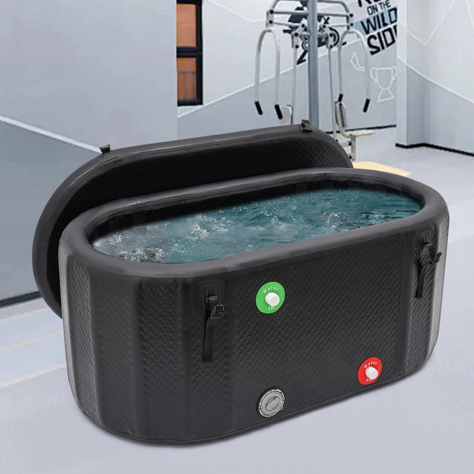 Tragbare Cold Diving Tub Ice Barrel Mit Deckel und Luftpumpe Wasserkühlung Kompatibel hlab Cold Therapy Regenera 150*80*75cm Image