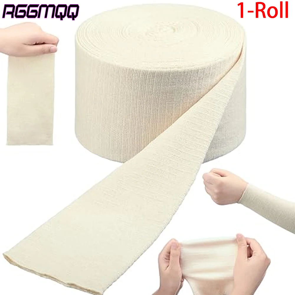 1 Rolle Schlauchbandage, Stockinette-Schlauch für Beine und Knie, wiederverwendbare elastische BandageHülse, röhrenförmige Kompressionsbandage-Rolle für Sport Image