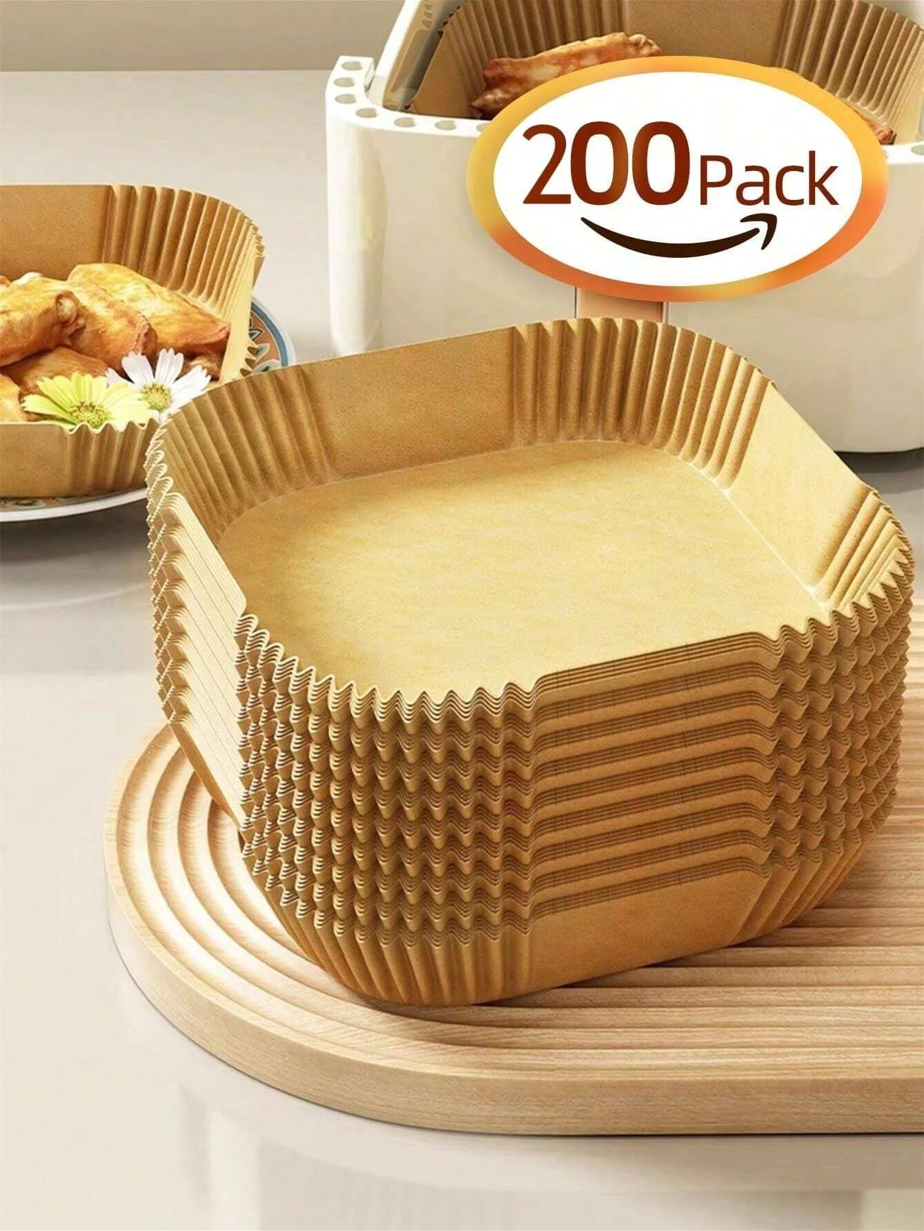 10-200 stücke Einweg Air Friteuse Papier Antihaft Küche Backen Airfryer Matte Öldicht Mikrowelle Grill Pad backen Papier Liner Image