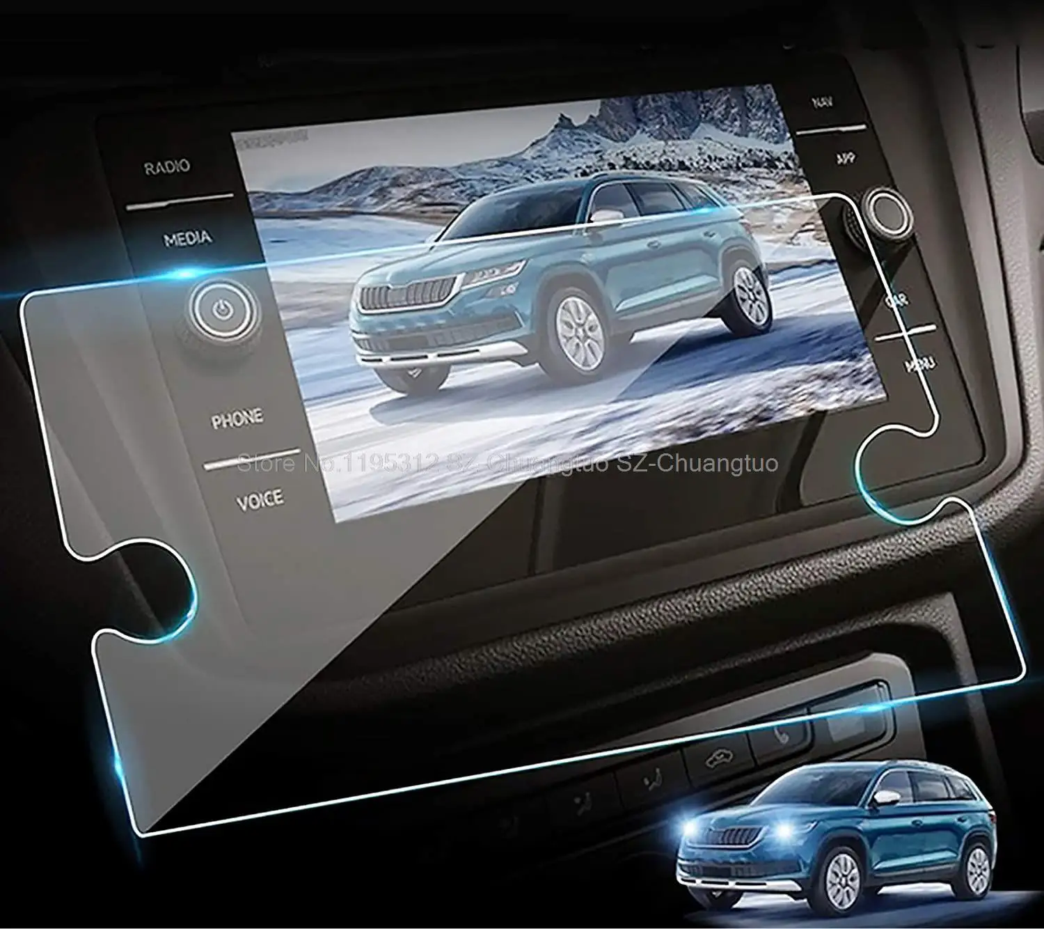 Displayschutzfolie aus gehärtetem Glas für Volkswagen Tiguan 2018 2019 2020 2021 2022 2023 HD, klare 8-Zoll-GPS-Navigation Image