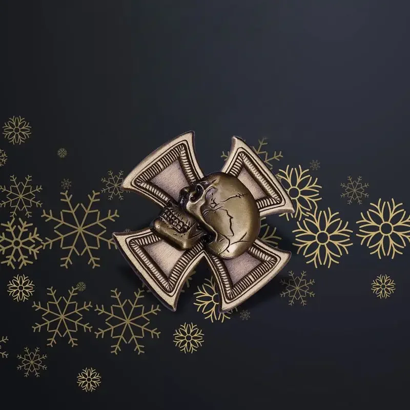 Retro Bronze Farbe Eisen Kreuz Schädel Anstecknadel Armee Elite Offizier Abzeichen Retro Todeskop Brosche Medaille Historisches Souvenir Geschenk Image