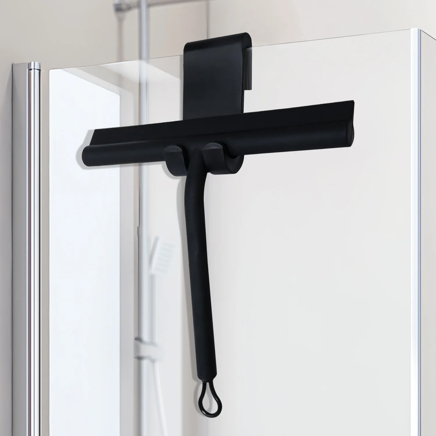 Bad Dusche Rakel Haushalt Glas Wischer Fenster Spiegel Silikon Schaber Dusche Türen Hängen Rakel Halter Reinigung Werkzeug Image