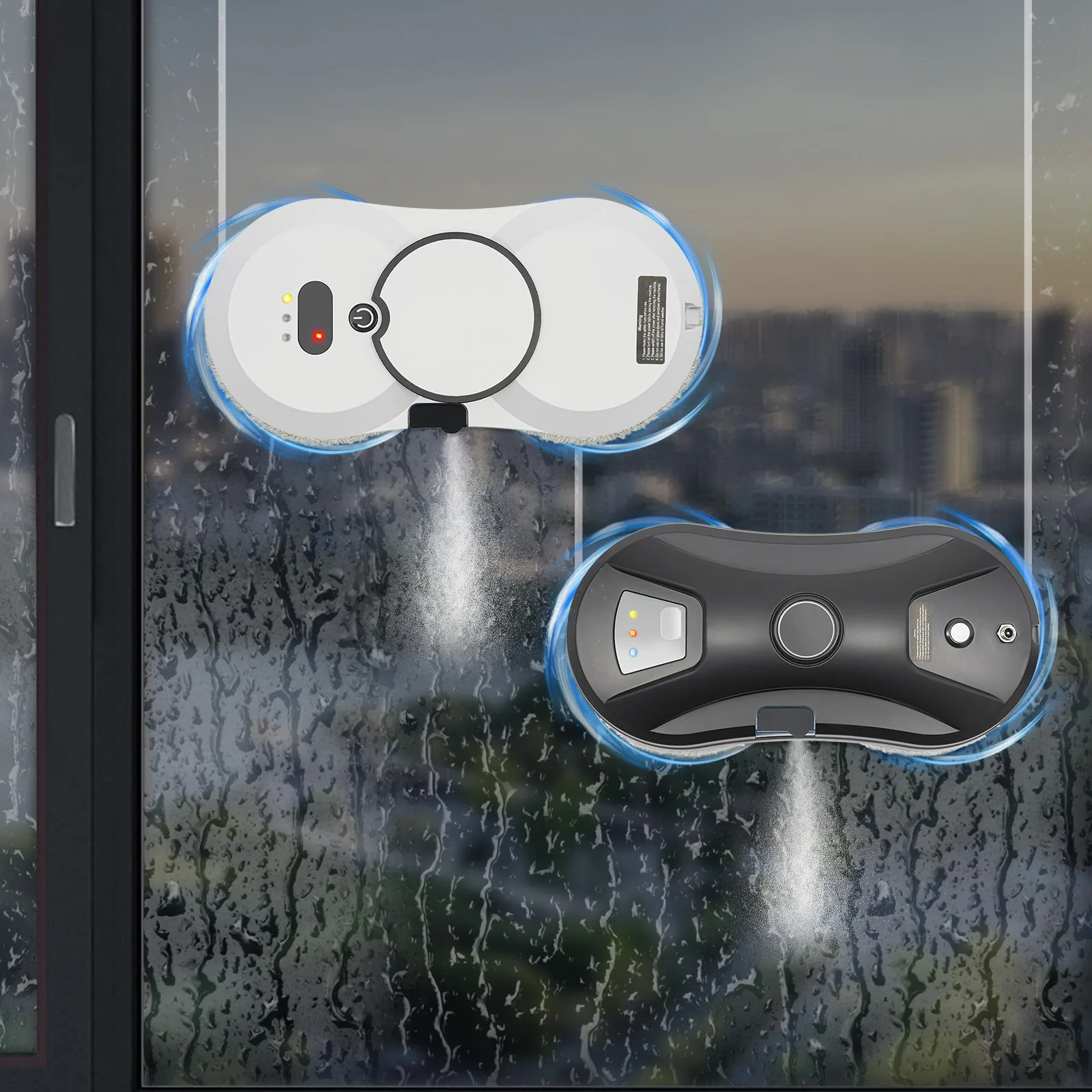 Intelligente Glasreinigungsmaschine, 220 V, 80 W, elektrische Fensterreinigungsmaschine, intelligenter Fensterreiniger, Weiß/Schwarz Image