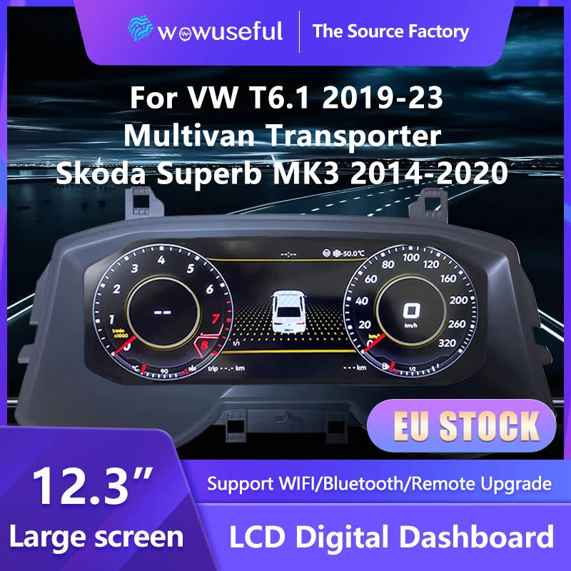 Wowuseful Digital Dashboard Cluster für VW T6.1 Transporter Crafter Skoda kodiaq Octavia Superb MK3 Panel Cockpit Image