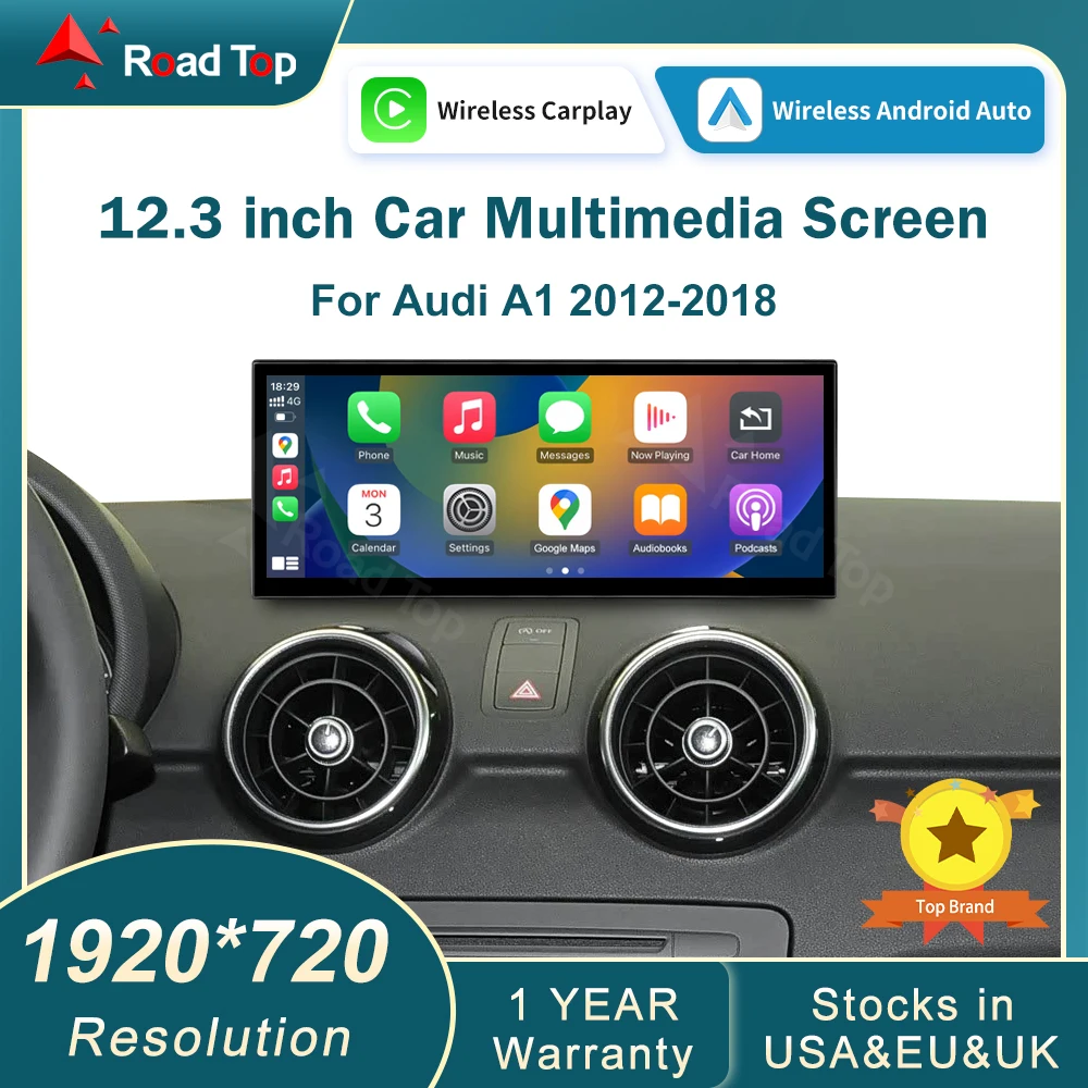 12,3 Zoll RoadTop für Audi A1 2012–2018 Wireless CarPlay Multimedia Display Android Auto Airplay Autolink Funktion Image