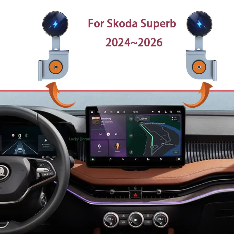 Auto-Handyhalter für Skoda Superb Combi 2024 2025 2026 Air Vent Handy GPS-Halterung Auto-Ständer Schwerkraft-Autozubehör Image