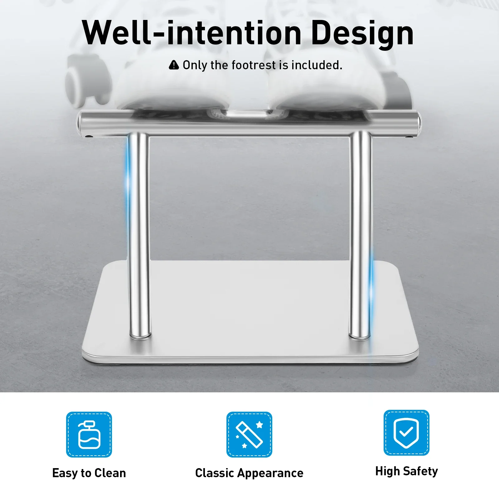 BYMAOCAR SABUIDDS Fußstütze Schreibtisch Ergonomischer Fußbank Metall Fußablage Fußhocker 29,5 × 19 × 20,5 cm, lindern Leg Knie Image