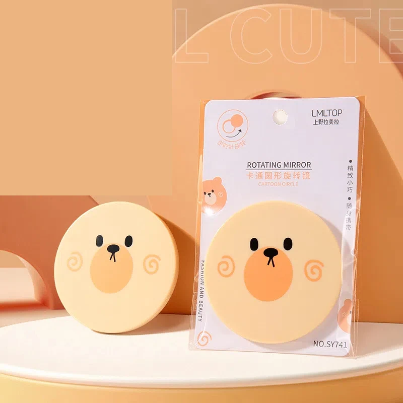 1 Stück runde Cartoon niedlichen Make-up Spiegel Mini kleine tragbare Handheld Ausbesserung High Definition Kosmetik spiegel