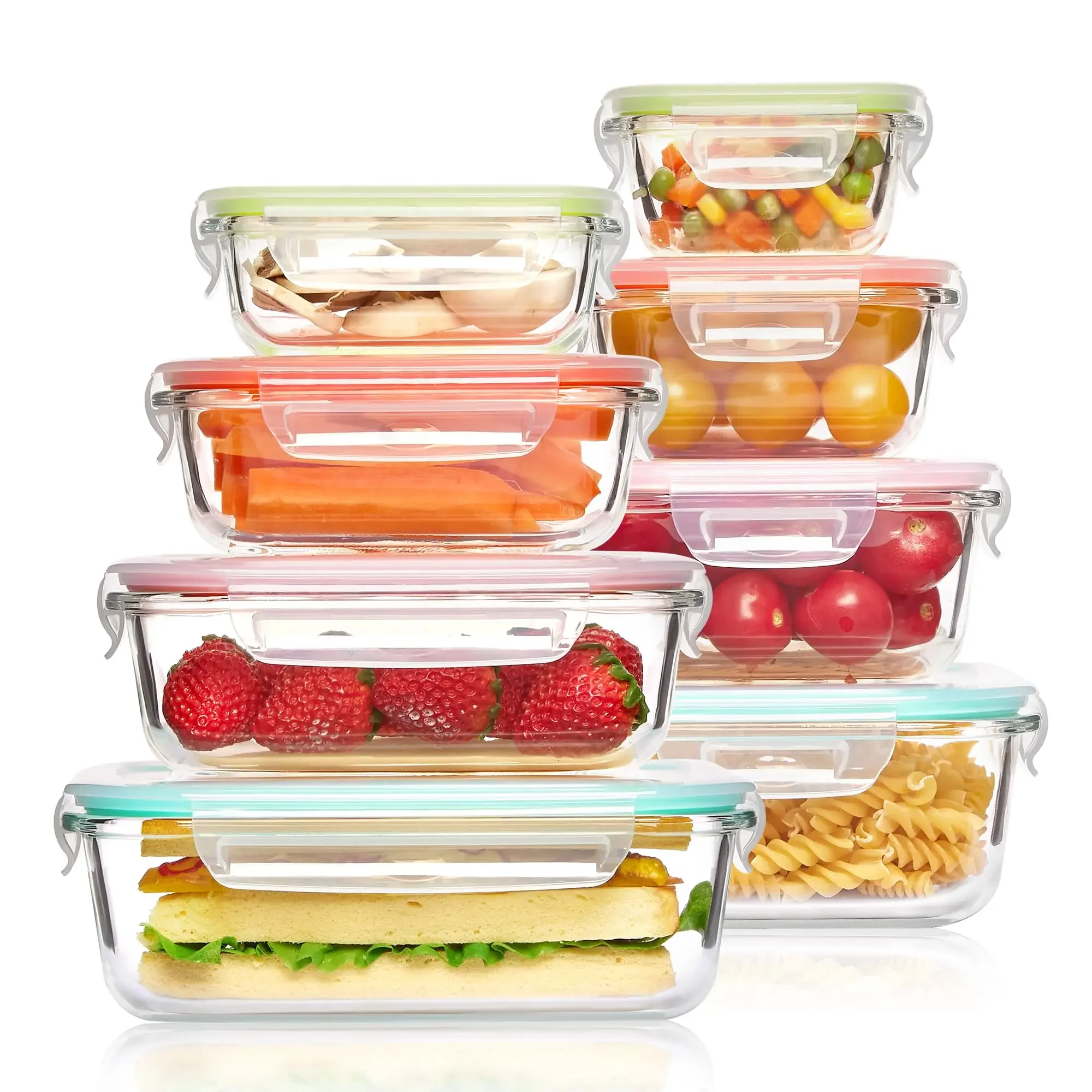 Lunchbox aus Glas, Frischhaltedosen, Essenszubereitung, luftdichte Bento-Boxen, für Mikrowelle, Ofen, Gefrierschrank und Spülmaschine, kostenlos Image