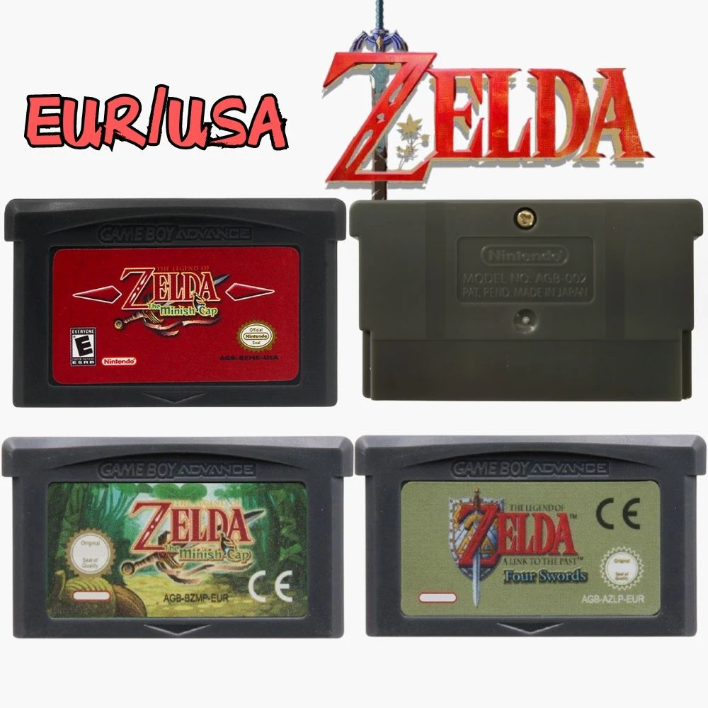 Cartouche de jeu GBA version USA/EUR populaire, console de jeu vidéo 32 bits, carte de jeu FOUR SWORDS The Minish CAP Of