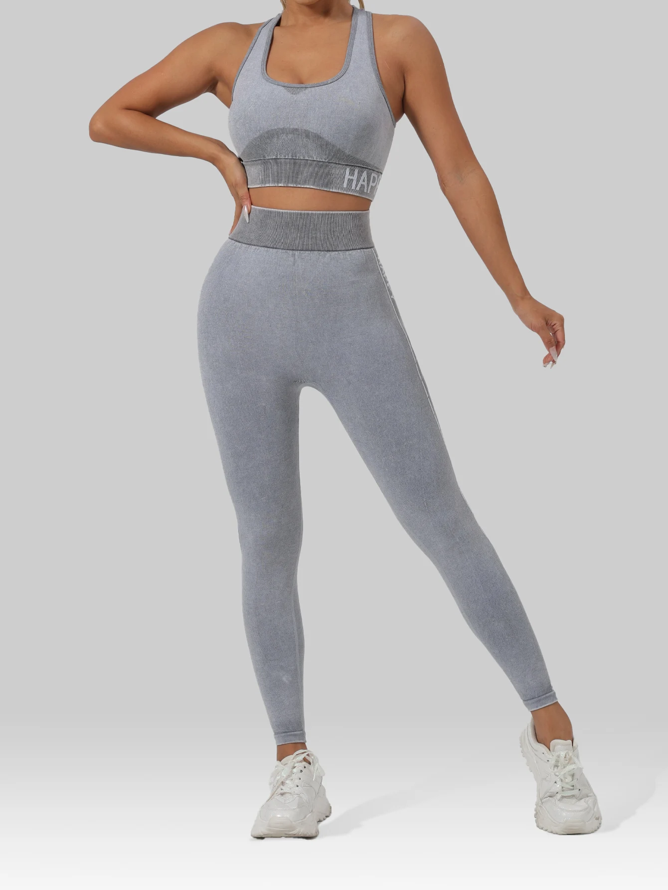 Ensemble de Yoga taille haute pour femmes, soutien-gorge et collants de sport sans couture, tenue d'entraînement 2 pièces, vêtements de sport, contrôle du ventre, levage des fesses