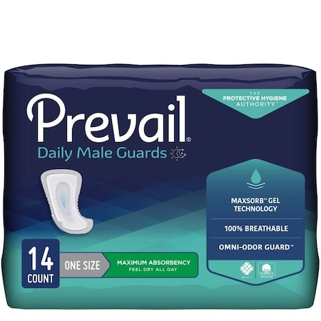 PREVAIL DAILY MALE GUARDS PV-811 Maximum Bladder Control Pad, 12 1/2in Length,