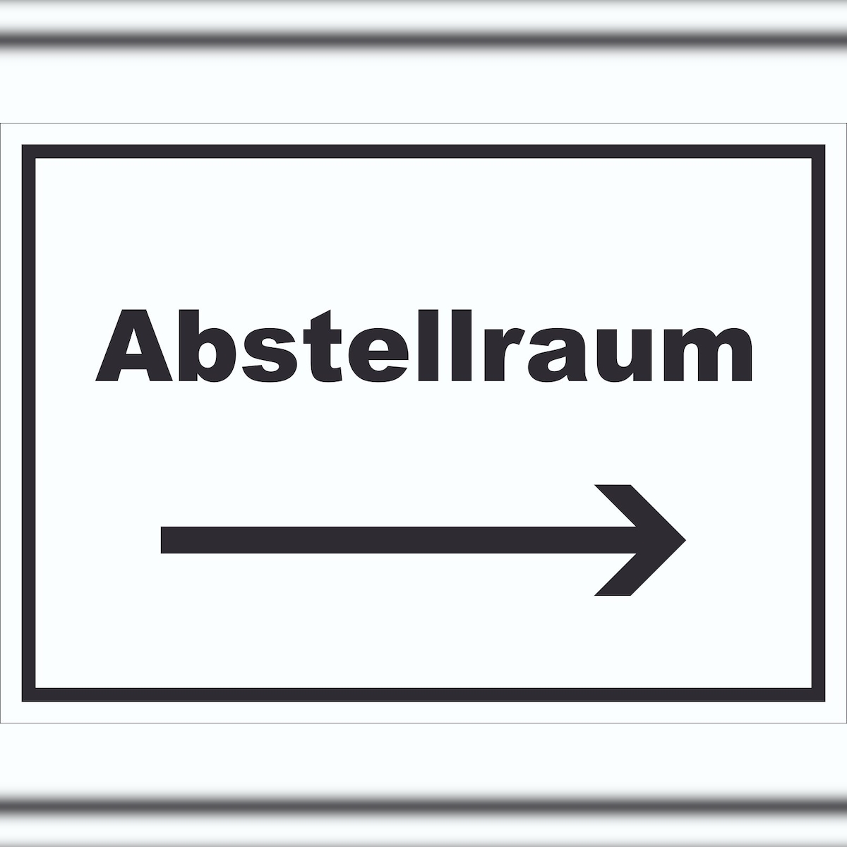 HB-Druck Abstellraum Schild mit Text und Richtungspfeil rechts Lager waagerecht A0 Rückseite selbstklebend Image