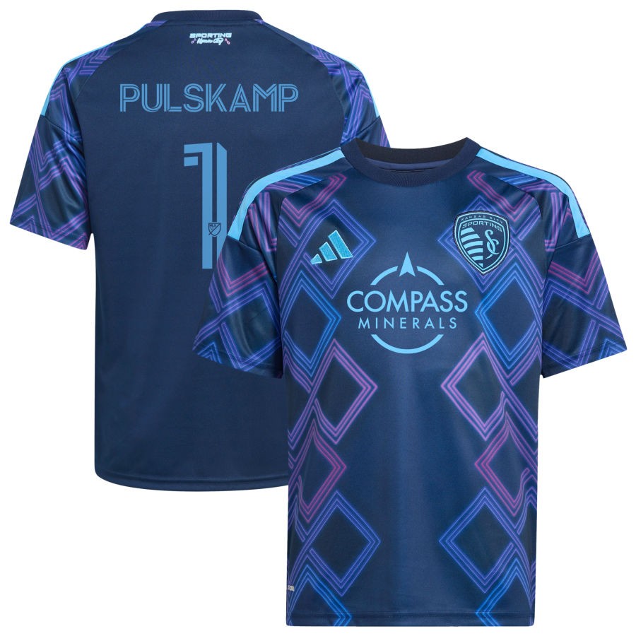 John Pulskamp Youth adidas Blue Sporting Kansas City 2026 The 18th & Vine Kit Replica Custom Jersey