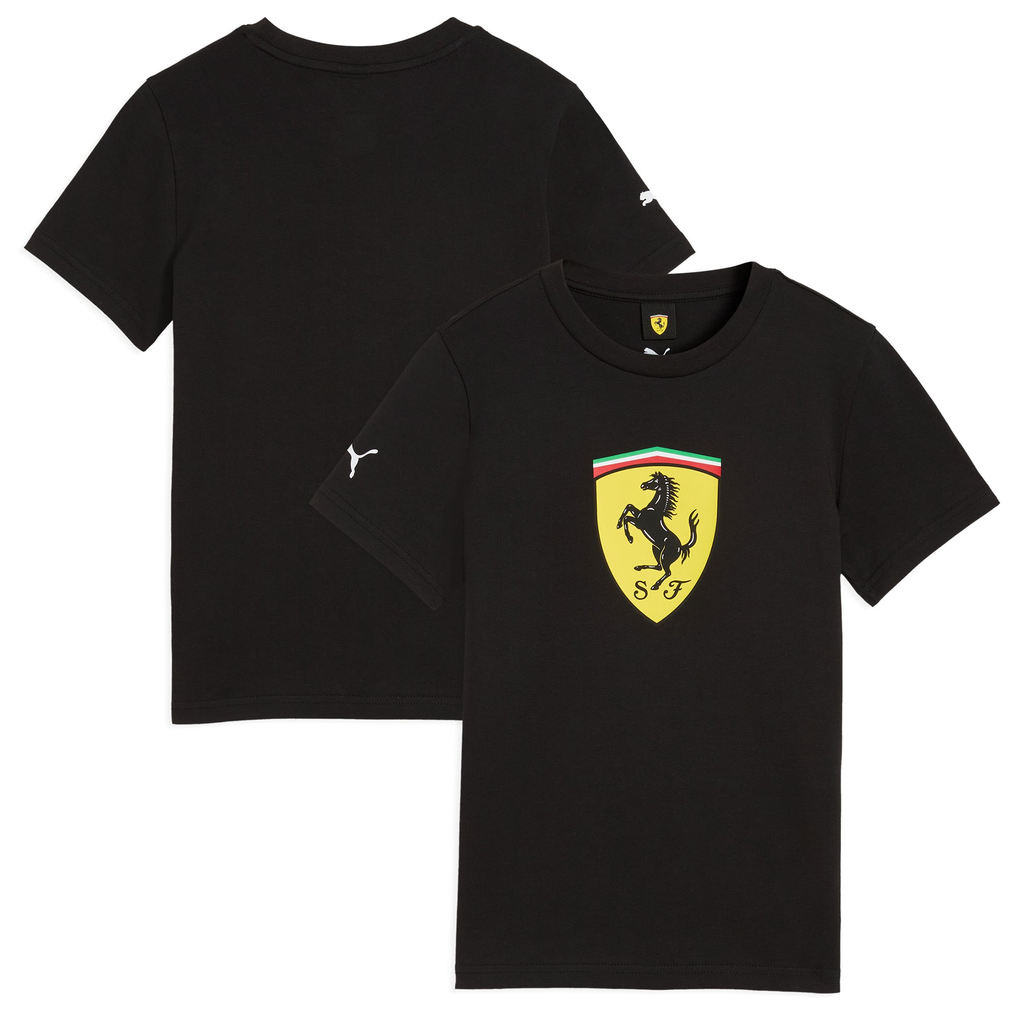 T-shirt Scuderia Ferrari Puma Large Shield - Noir - Enfants - unisexe Taille: 128