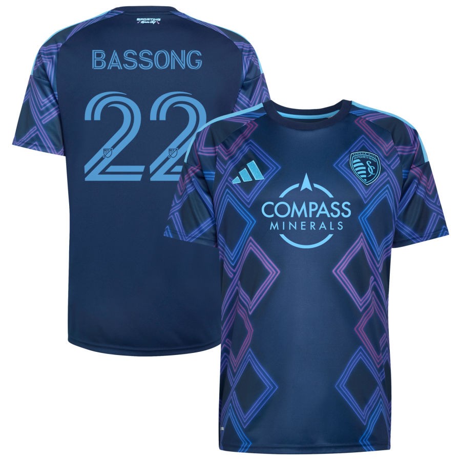 Zorhan Bassong Men's adidas Blue Sporting Kansas City 2026 The 18th & Vine Kit Replica Custom Jersey