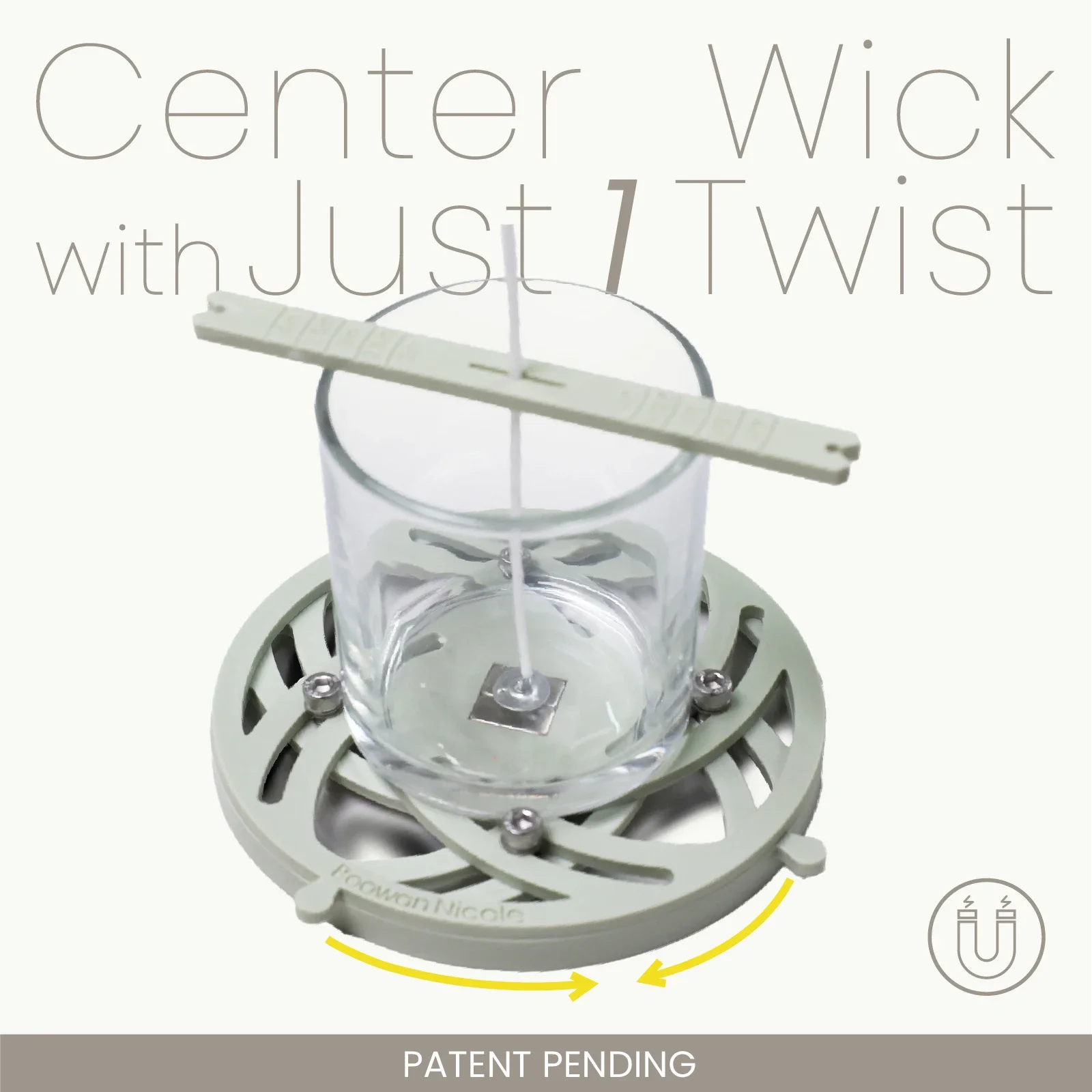 Nicole Quick Magnetic Candle Wick Centering Setter Tool Pro mit Dochthalter für die Kerzenherstellung Image