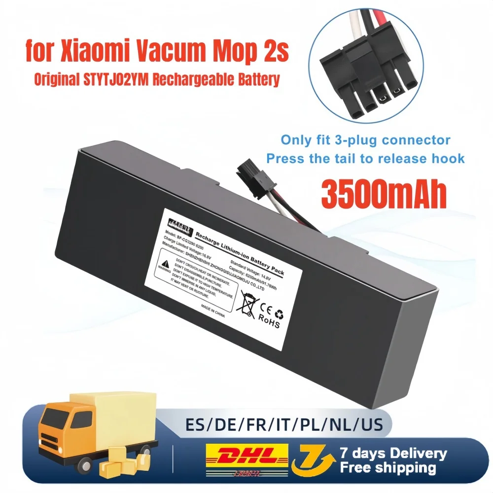 Mi Robot Vacuum-Mop 2S STYTJ02YM 3500 mAh Akku 14,4 V für Xiaomi Mijia LDS Staubsauger, Mi Robot Vacuum-Mop P, Conga 3290 3390 Image