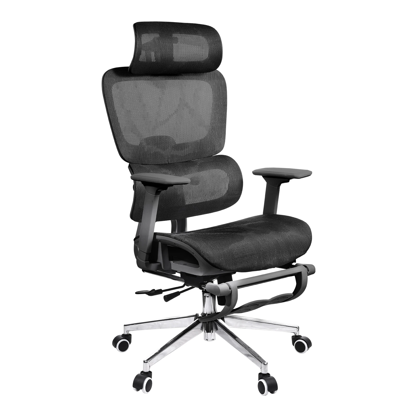 Ergonomischer Stuhl mit Fußstütze, bequemer drehbarer Schreibtischstuhl für zu Hause, starke Tragfähigkeit, Computer-Gaming-Stuhl mit 3D-verstellbarer Armlehne Image