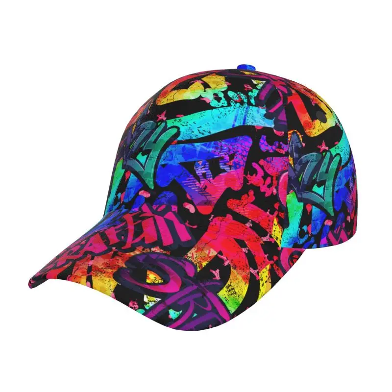 Benutzerdefinierte Graffiti Kunstdruck Baseball Cap Unisex Hip Hop verstellbare Baseball Cap Graffiti Doodle Sport Sun Caps für Männer Frauen Image