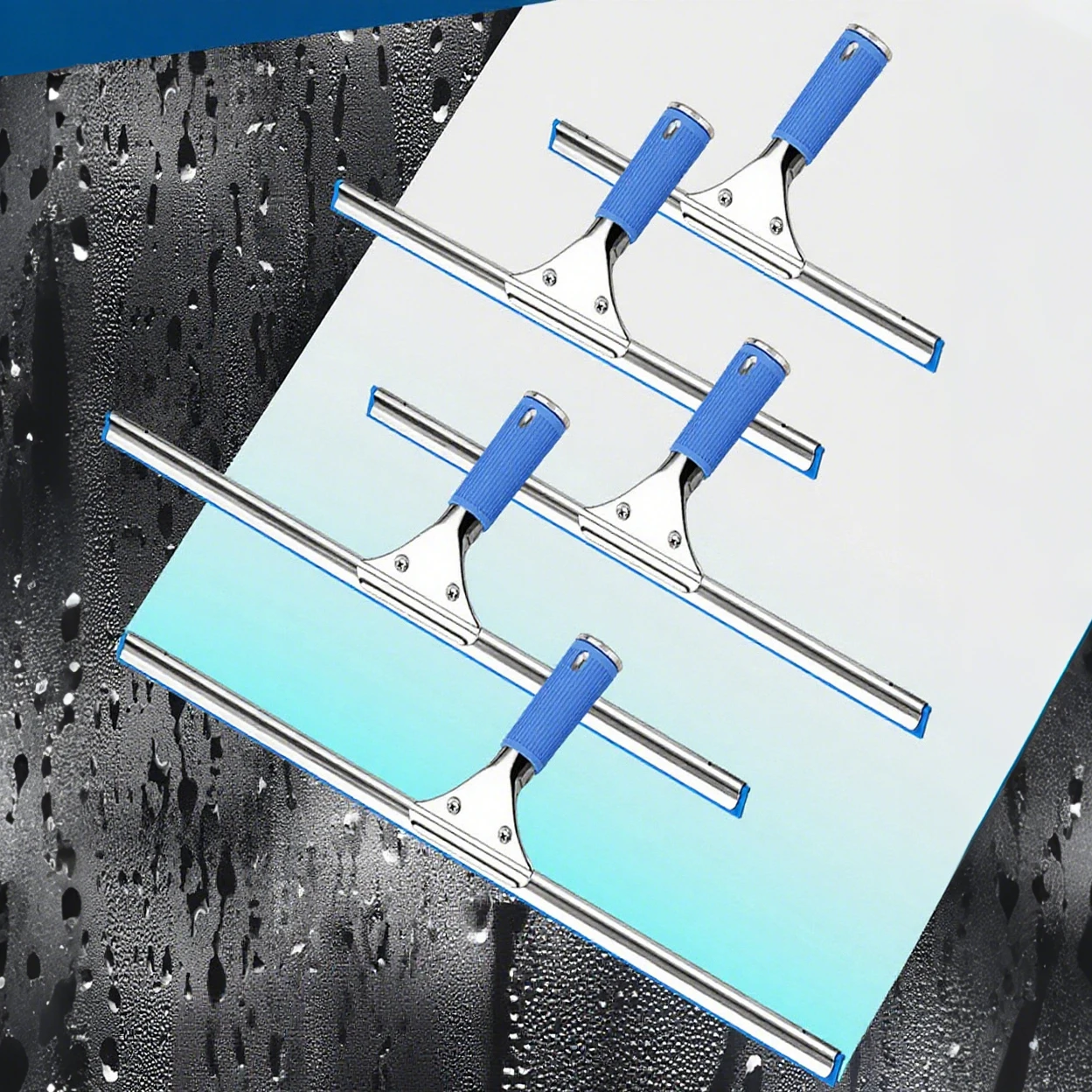 Spezieller Glasschaber zum Reinigen von Glaswischern aus Edelstahl, Fensterreiniger, Fensterschaber in großer Höhe mit abnehmbarer Klinge Image